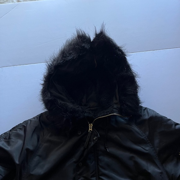 Alpha Industries N-2B Short Waist Black Bomber-Style Parka Size Large - Picture 8 of 14